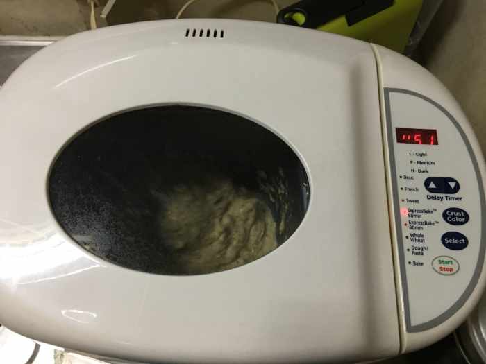My bread machine in action