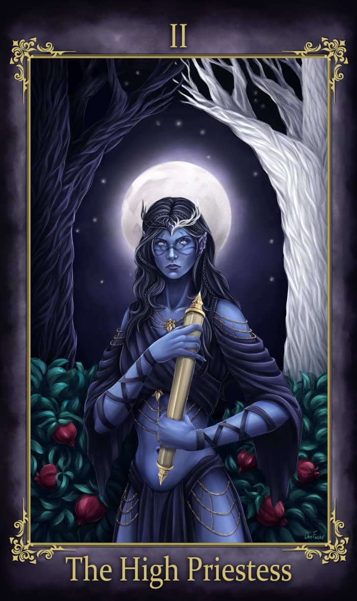 Upright or reversed, the High Priestess card in Tarot encourages the querent to study their mind more. When reversed, this card is urgently trying to get you to reflect.