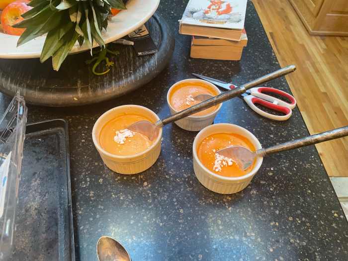 Creamy watermelon panna cotta