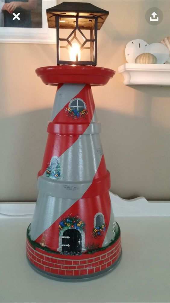 20+ DIY Clay Pot Lighthouses That Are Truly Works of Art
