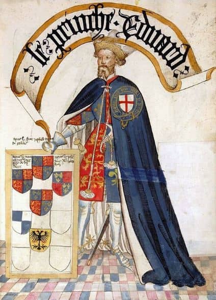 Edward III's son Edward, the Black Prince. He was the first Duke of Cornwall and the first Prince of Wales