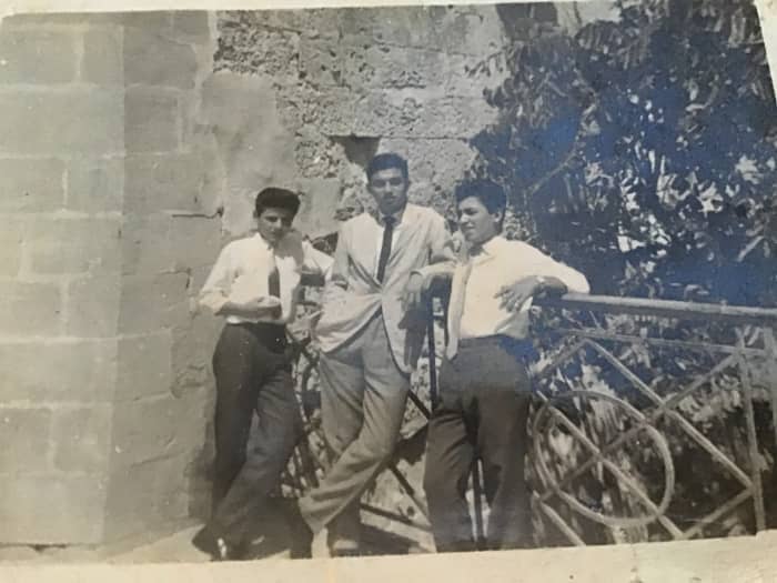 With my school friends, George (left) and Nenu at Upper Barakka, Valletta. Photo taken in 1961. Myself in the middle wearing a light summer jacket that was given to me by a rich family friends of my dad's. .....