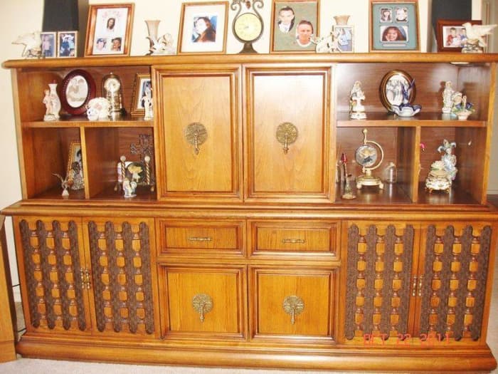 Nancy Jones beautiful Curtis Mathes Stereo with a Deluxe AM/FM radio, turntable, reel to reel and a television in the top center.