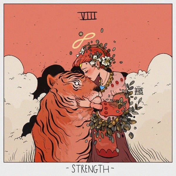 Strength represents the status of your inner self. If the Strength card is upright, you have secure inner strength. You lead with a sense of calm. You desire healthy relationships.