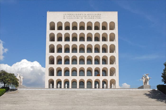 Rome's "Square Colosseum" in EUR reflects Mussolini's vision of a modern, functional and minimal rebirth of old values.