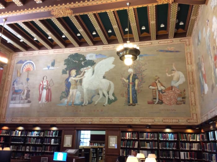 Old libraries are beautiful. They just don't build them like this anymore. This is the genealogy section housed in the old historic part of the Jefferson County Public Library, in Birmingham, Alabama, USA.