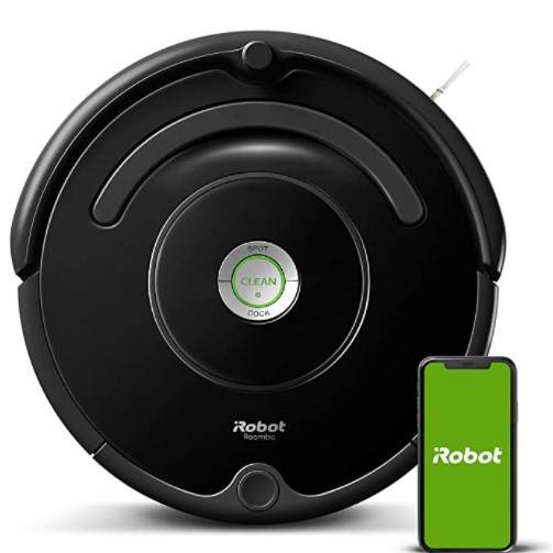 iRobot Roomba 675 with Auto-Adjust Cleaning Head automatically adapts its height to clean different floor surfaces effectively.
