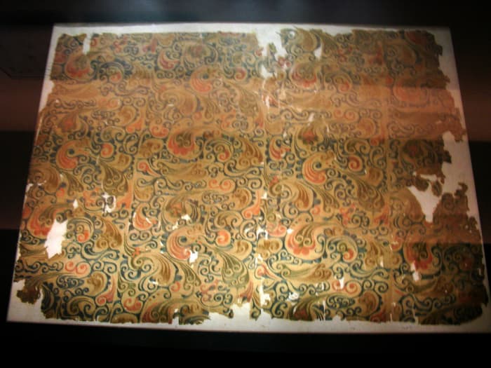 Woven silk textile from a tomb no 1. at Mawangdui in Changsha, Hunan province, China, from the Western Han dynasty