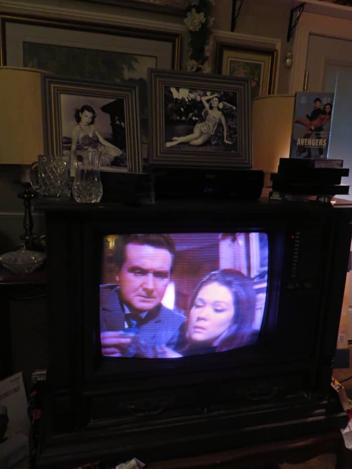 Playing on the1980 Curtis Mathes Model G550, The Avengers, Escape in Time. Curtis Mathes Chassis C81-7, Medium Pecan, made in Athens Texas. The VHS Episode first aired on January 28, 1967 · Directed by John Krish. With Patrick Macnee, Diana Rigg.