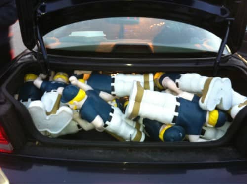 A whole bunch of "Bernie Brewer" gnomes that were taken from the Milwaukee Lakefront... probably to be put on Ebay for profit!