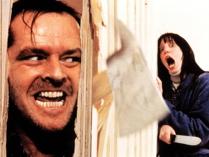 The Shining- one of many examples of husbands under the influence of demons trying to kill their families in film.