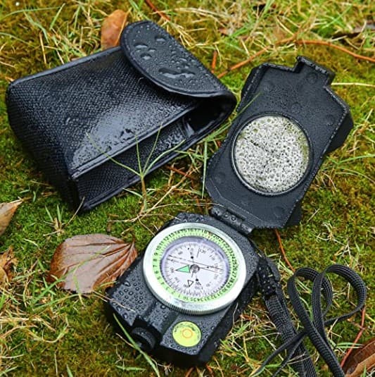 Sportneer Lensatic Military Compass with Clinometer, Waterproof Multifunctional Survival Compasses with Distance Calculator