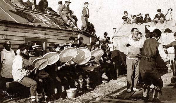 Inuit musicians.in 1900. Modern celebrations still include these instruments.