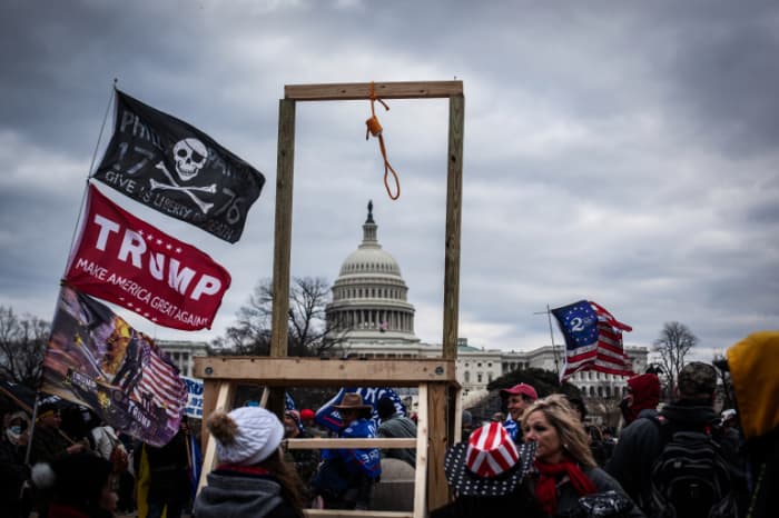 The Gallow brought to the "peaceful & loving people's rally according to Donald J Trump. As they chanted, "hang Pence".