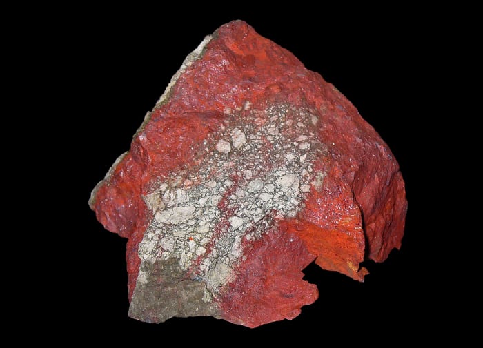Often reddish or brown in color, cinnabar gets its name from the resemblance in its color to that of cinnamon.