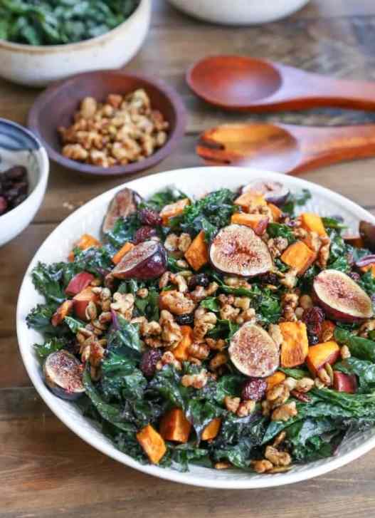Roasted Sweet Potato, Fig, and Kale Salad