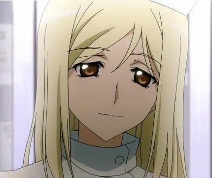 Once upon a time, someone mentioned to me how, despite most of the cast going insane, Takano never does. This is the same expression she has during the entire anime. It was creepy, and an interesting tell.