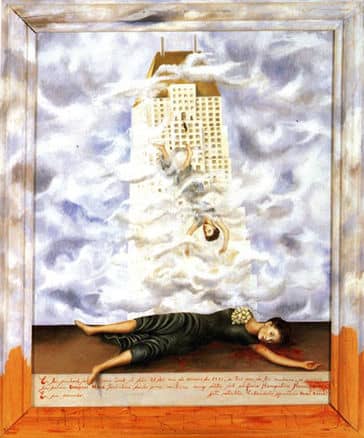 The Suicide of Dorothy Hale. by Frida Kahlo Dorothy Hale, an important society woman in Mexico City, is painted to look very much like Frida Kahlo herself, who could understand the pain and psychological problems of a person who would take her own l