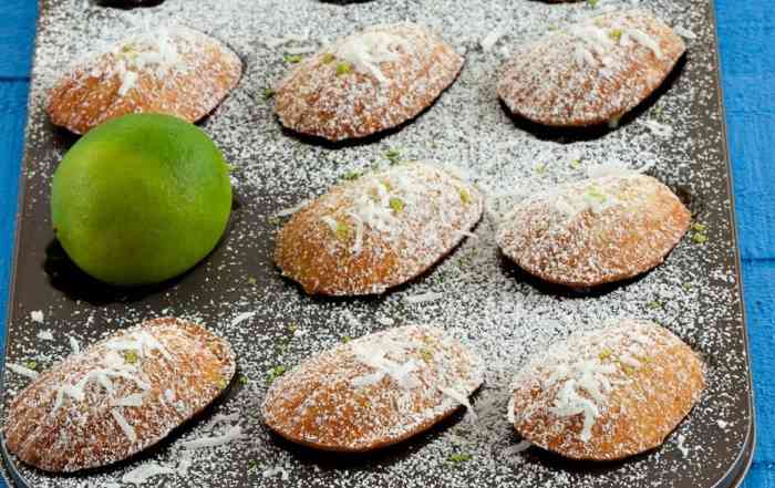 Lime and coconut madeileines