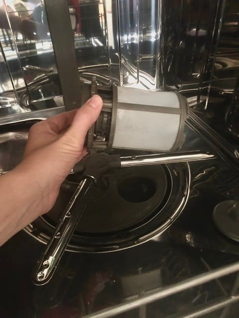 Keeping the dishwasher filter clean can keep the machine smelling fresh and help it continue to work efficiently.