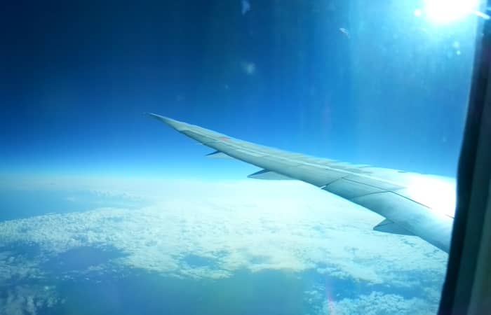 Experienced the wonderful phenomenon of watching the Sun rise in the East while the Moon still shone in the West. On Air Nippon (ANA) you must try the Sake and honey flavored Aromatic Kabuso juice