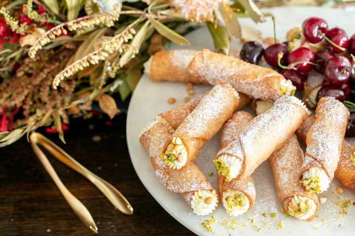 Lemon Ricotta Cannoli With Pistachio and Pine Nuts