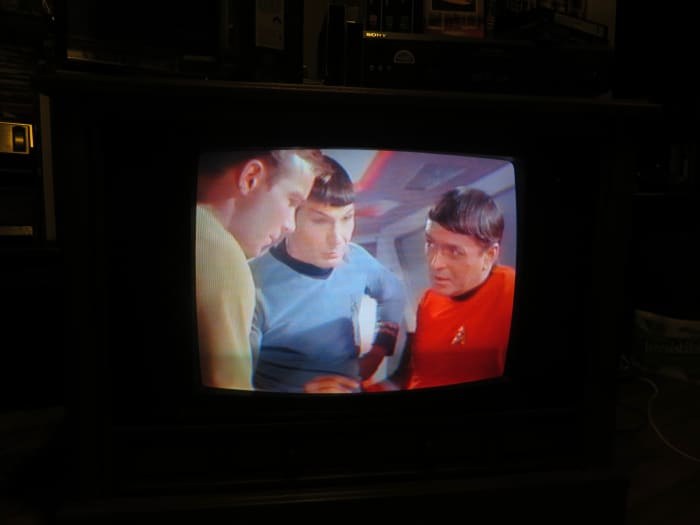 Playing Star Trek, Mudd's Women. Crosley Color Television assembled in Greenville Tennessee. Manufactured August 1994, Date Code 3314W291B. Crosley TV Chassis Model number 25E510-00AA. Made by Philips Consumer Electronics Company, Knoxville, TN.