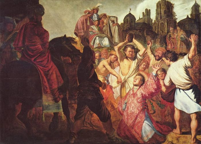 "The Lapidation of Saint Stephen" by Rembrandt van Rijn (1625) - Museum des Beaux-Arts de Lyon - France