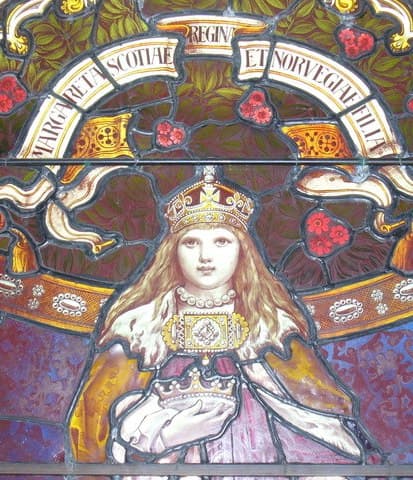 Margaret, Maid of Norway and Queen of Scotland. This window was installed at Lerwick Town Hall.