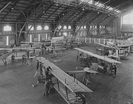 Not what the Ivy League is generally known for; here Cornell pilots-in-training examine aircraft during ground school.