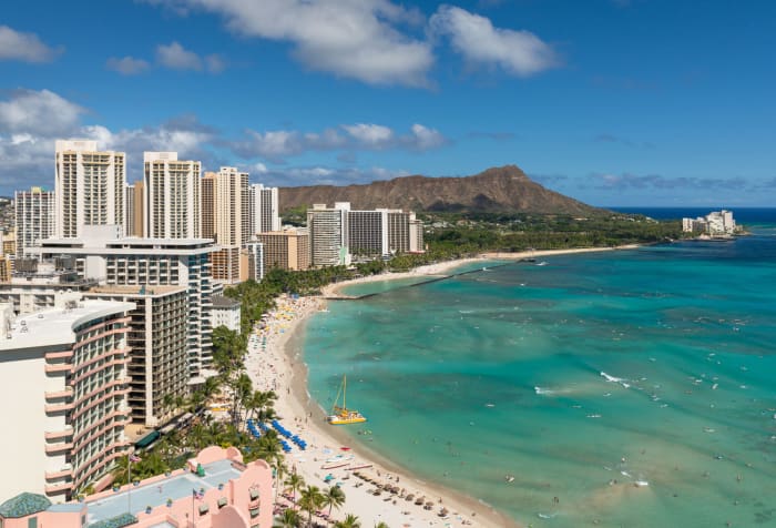 Honolulu, capital and principal port of Hawaii, U.S., seat of Honolulu county. A modern city, it extends about 10 miles (16 km) along the southeastern shore of Oahu Island and 4 miles (6 km) inland across a plain into the foothills of the Koolau Rang