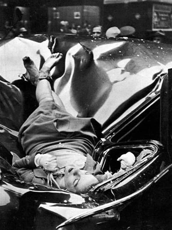 Look at this now famous photograph of a woman that leaped from the top of the Empire State building and realize that bodies do not disintegrate upon impact.