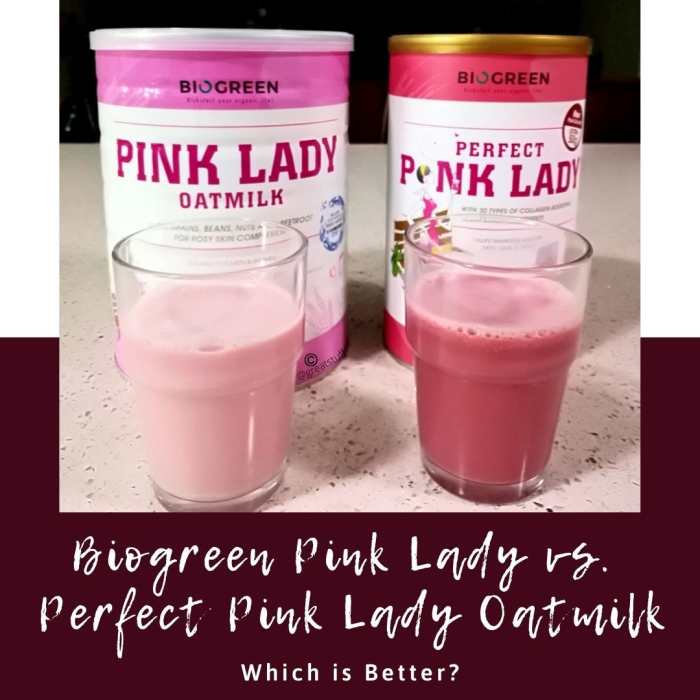 Health Drink Biogreen Pink Lady and Perfect Pink Lady Oat Milk Drink