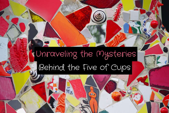 The Five of Cups is about grief, loss, and sorrow. You've lost three of your cups, but behind you there are still two more. It is time to get in touch with your emotions and to practice self-care.