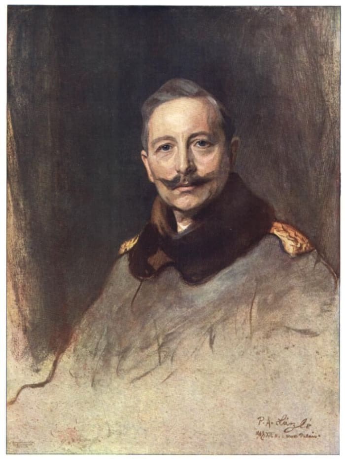 Philip de László's 1908 portrait of Kaiser Wilhelm II of Germany, the primary instigator of the First World War.