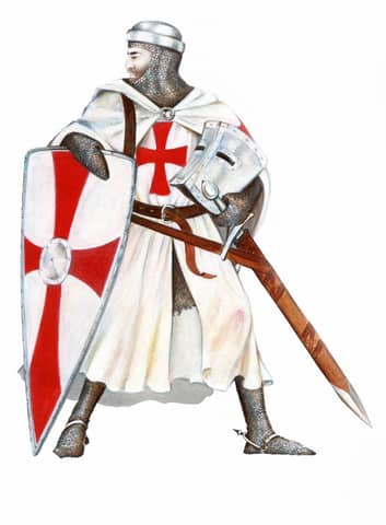 "Death in battle is glorious." The red cross represented martyrdom. Drawing by Agnieszkaw@Dreamstime.com