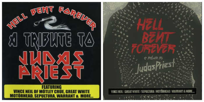 "The Broken Law" was previously released by Deadline/Cleopatra Records as "Hell Bent Forever," in 2005 (left; note hilarious use of Iron Maiden typeface!) and 2019 (right)