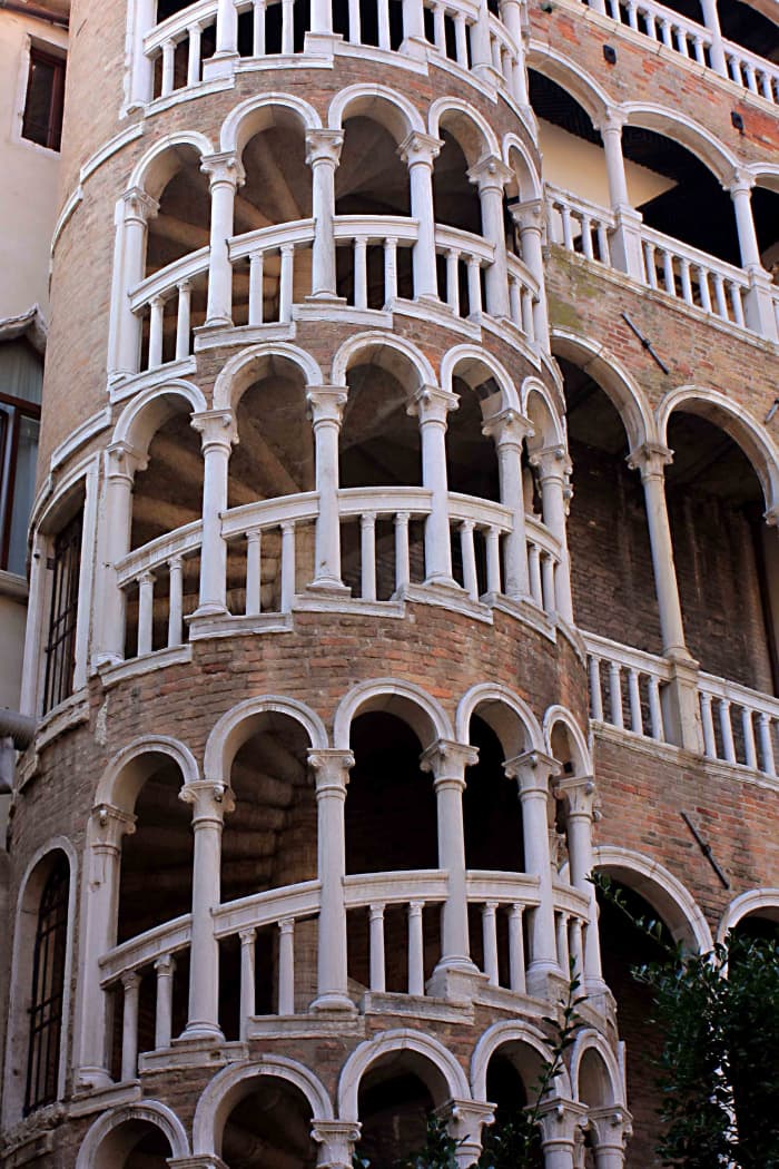 The external staircase of Scala del Bovolo, part of the Palazzo Contarini del Bovolo
