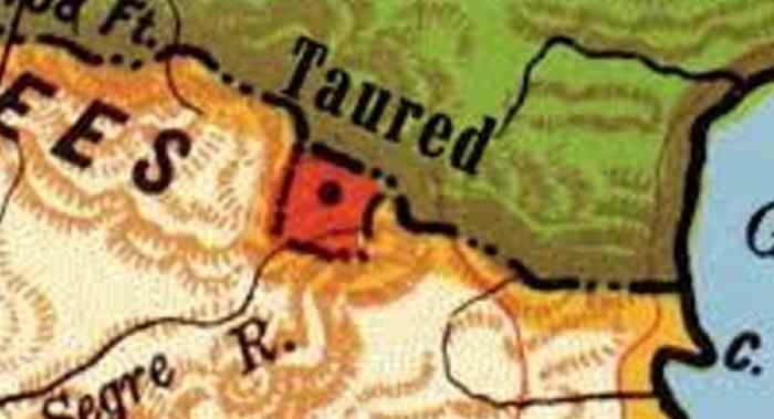 Taured was supposed to exist in an area occupied by the Principality of Andorra, at the border of France and Spain.