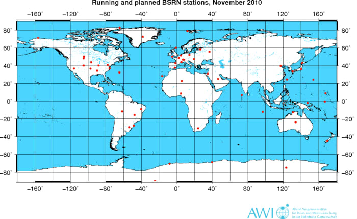 Baseline Surface Radiation Network stations, supplying ongoing high-quality observations of DLR. Image courtesy Alfred Wegener Institute.
