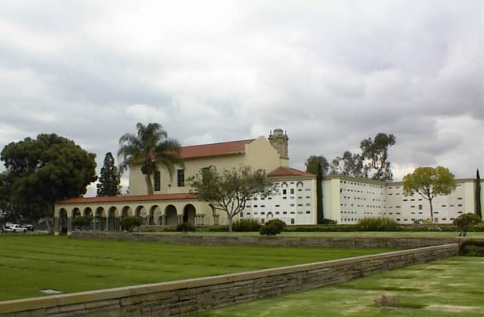 Chapel and Mausoleum at Forest Lawn Sunnyside in Long Beach, California, where most of my exended family is buried. Mom and Dad are in one of those walls.