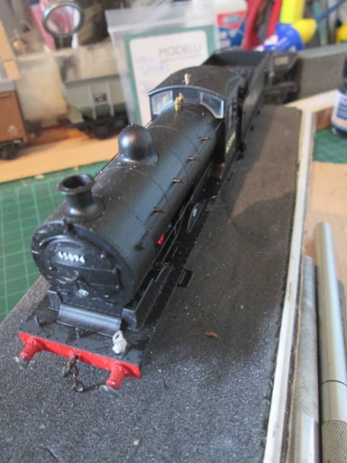 Oxford Rail's J27 with early 'cycling lion' emblem I renumbered to 65894 ... See the model section at the foot of the page