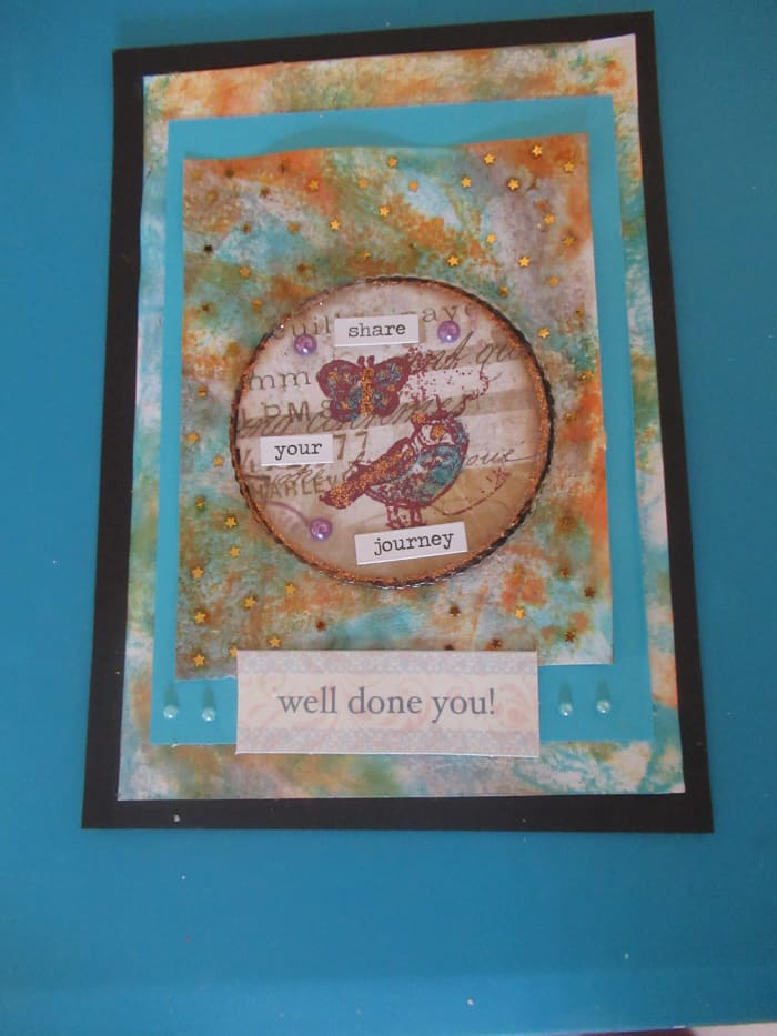 Create background paper for your cards, scrapbook paper, and art journals with the salt technique.
