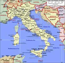 Map of Italy, I was born in southern Italy and embarked at Naples to go to Australia.