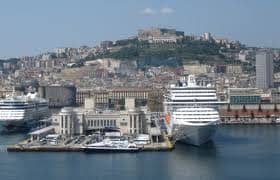 Ship docked in the port of Naples waiting to sail somewhere, this is one of the last sights one remember all life long.