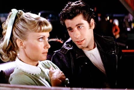 Hopelessly devoted to each other: young lovers Sandy Olsson (Olivia Newton-John) and Danny Zuko (John Travolta)