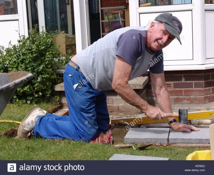 This old man working in the garden, could have been me, since I have been working as a bricklayer and laying pavements, half of my life, but before that I have been working in the farms, as you will see from my life story.