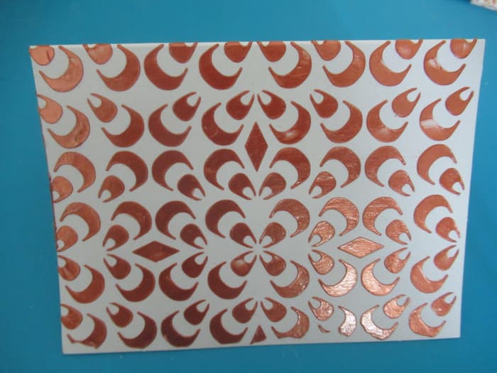 Embossing paste is a medium that anyone can stencil with. It gives you a bright metallic color sesign
