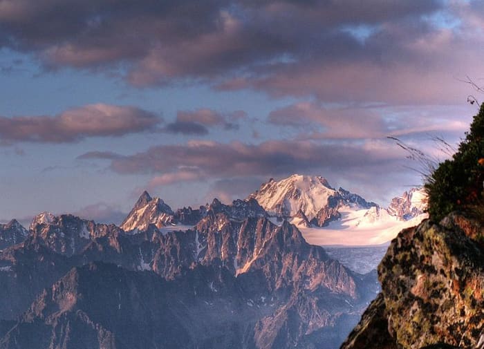 Mont Blanc, where Jules Violle took measurements for his estimate of the solar constant. Image courtesy Wikimedia Commons.