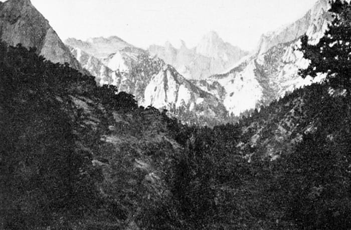 Mount Whitney as seen from Lone Pine Canyon; Langley made measurements from both locations. Image courtesy Wikimedia Commons.
